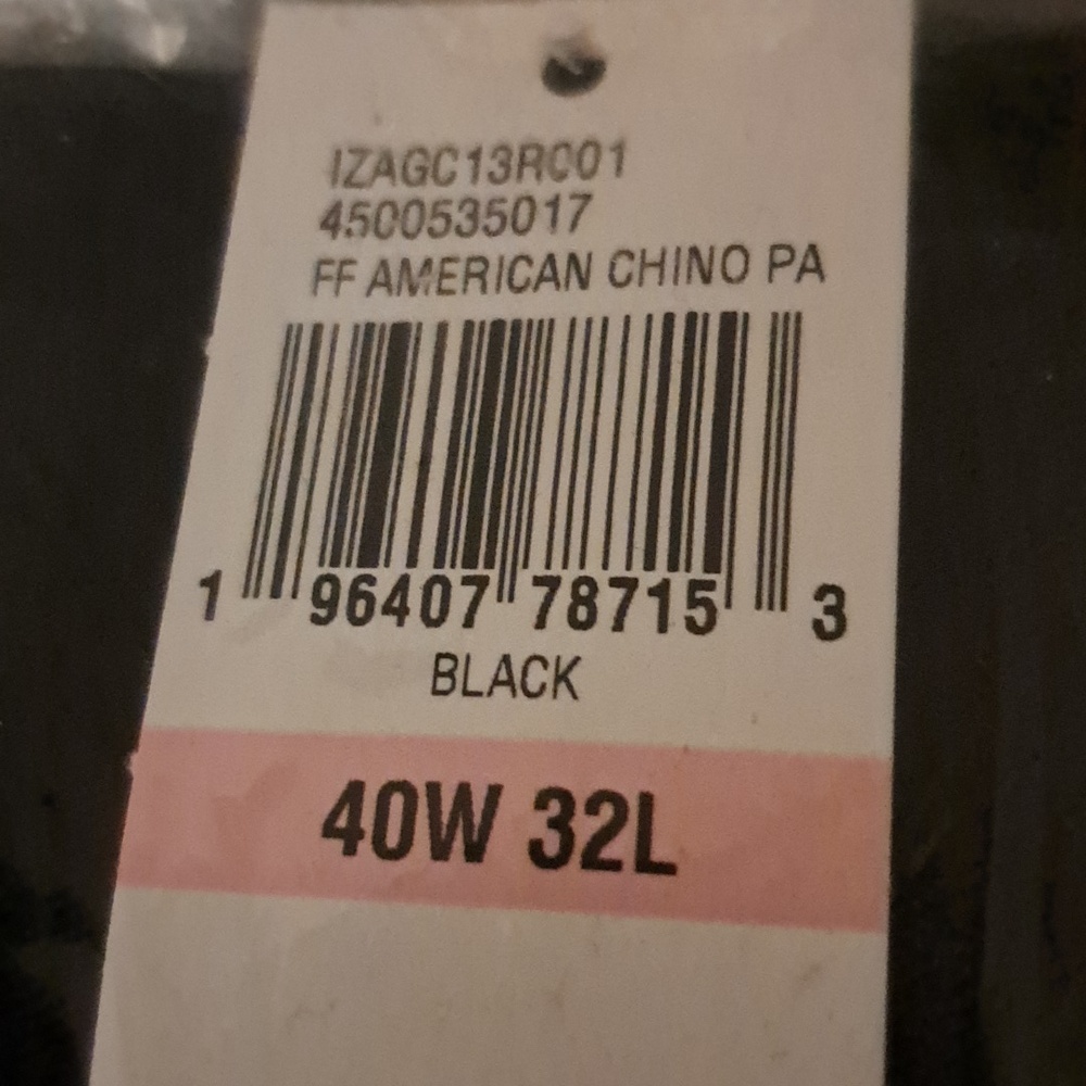 IZOD Men PANTS 40x32 BLACK AMERICAN CHINO STRAIGHT FIT FLAT FRONT 100% COTTON - Picture 7 of 7